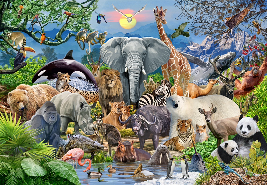 Animals paradise all-in-one★accessories★ Animals in the Wild – Mosaic Puzzles