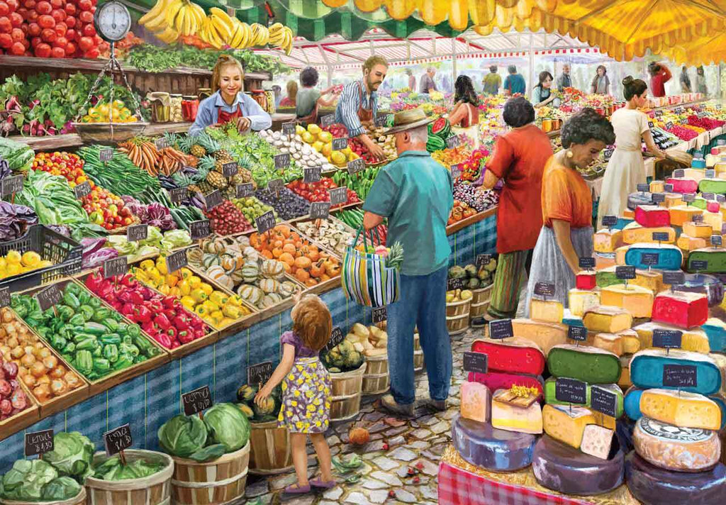 Busy Day at the Farmer's Market – Mosaic Puzzles