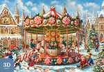 Carousel in Candy Cane Square | Heritage 3D Series