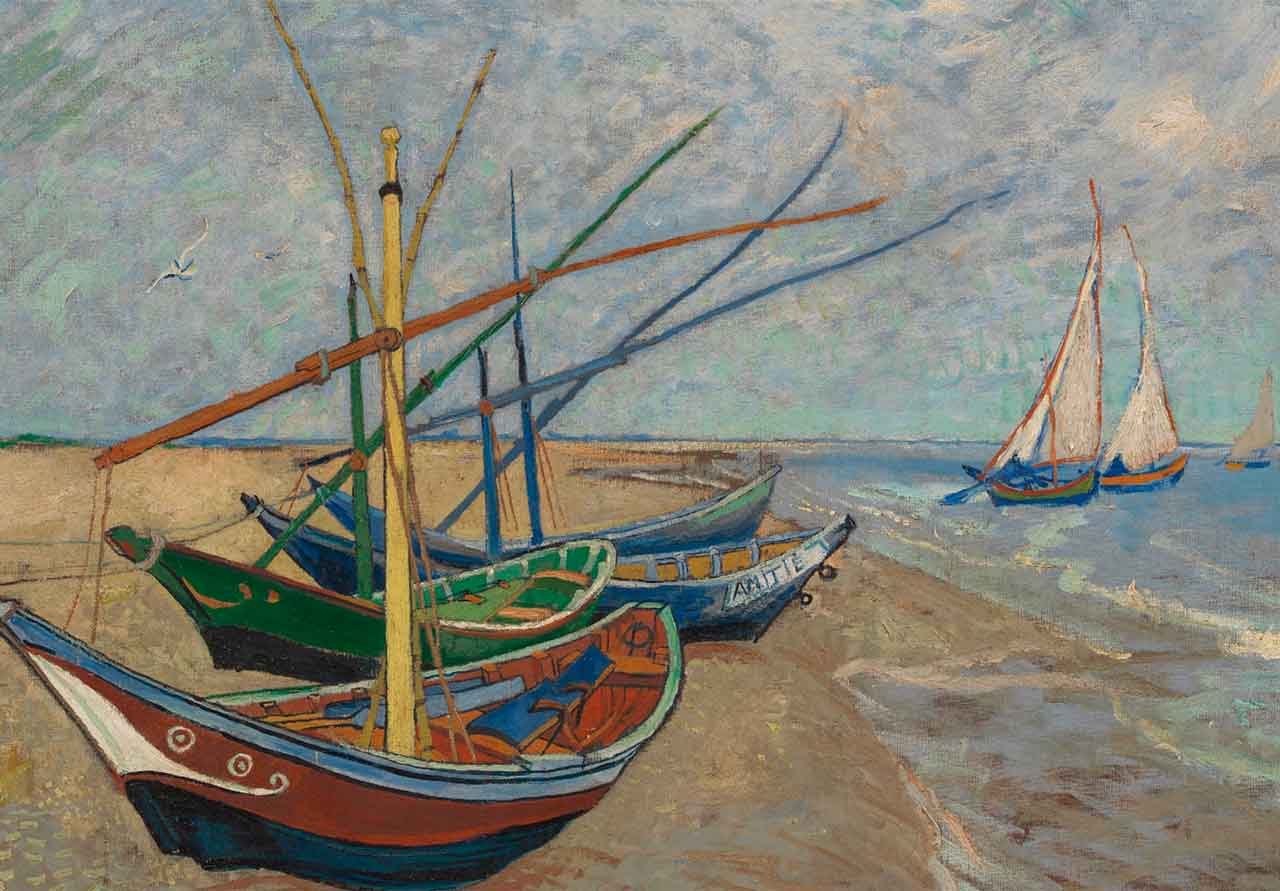 Fishing Boats on the Beach by Van Gogh
