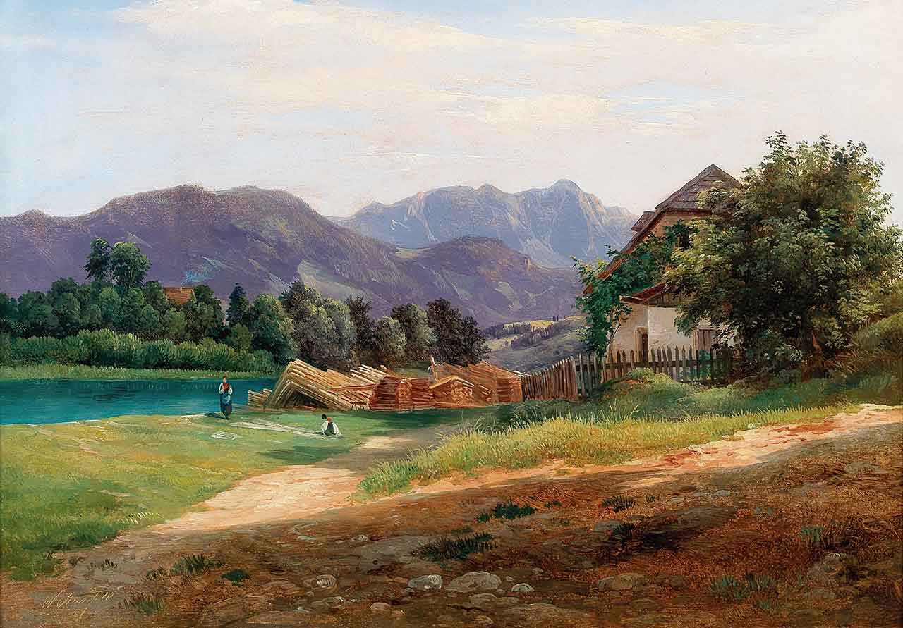 Landscape with Stored Timber by Wilhelm Steinfeld