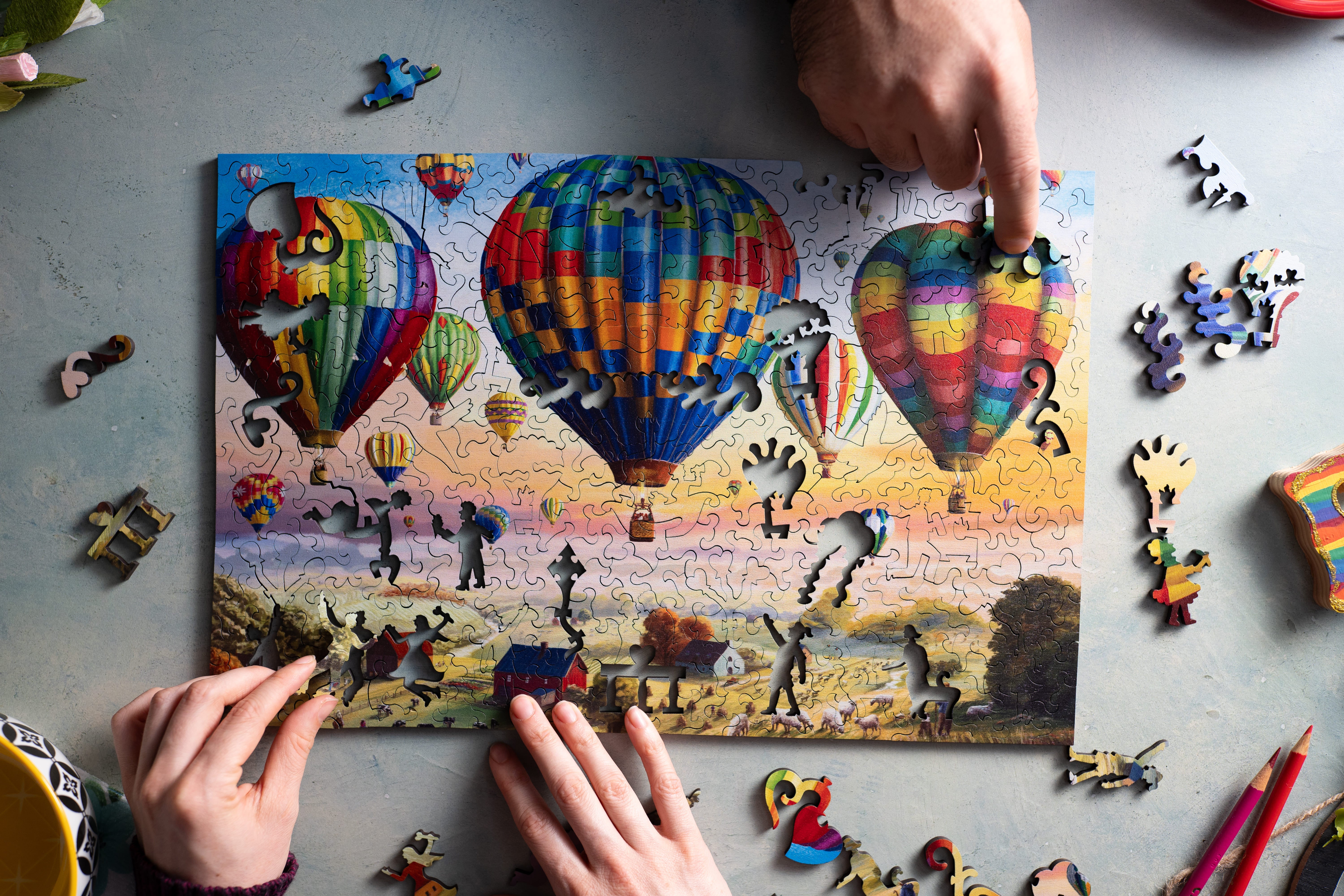Balloons Over the Countryside – Mosaic Puzzles
