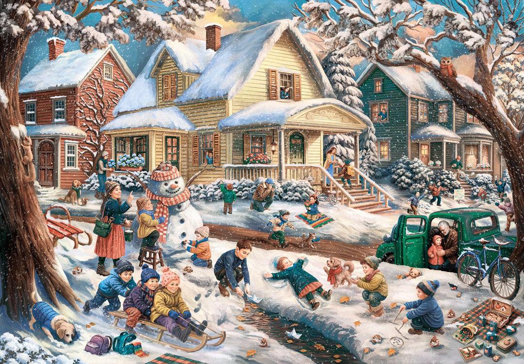 Playtime on Snowy Lane