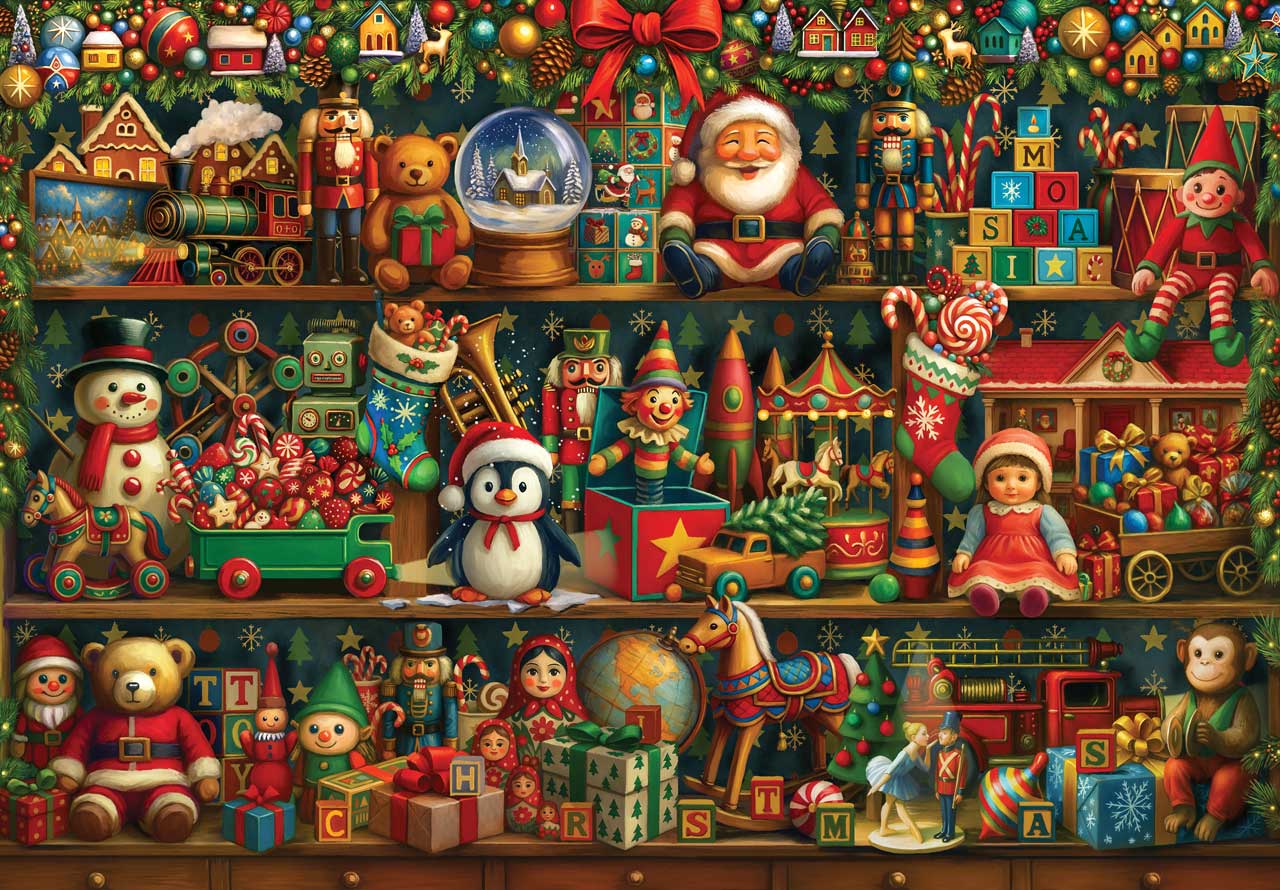 Shelf of Holiday Wonders – Mosaic Puzzles