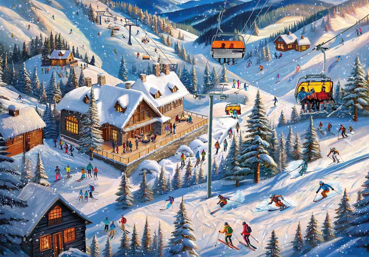 Ski Chalet Getaway – Mosaic Puzzles