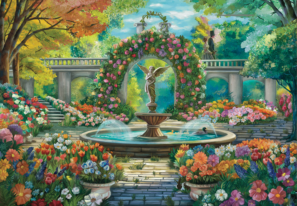 The Garden's Secret Fountain – Mosaic Puzzles