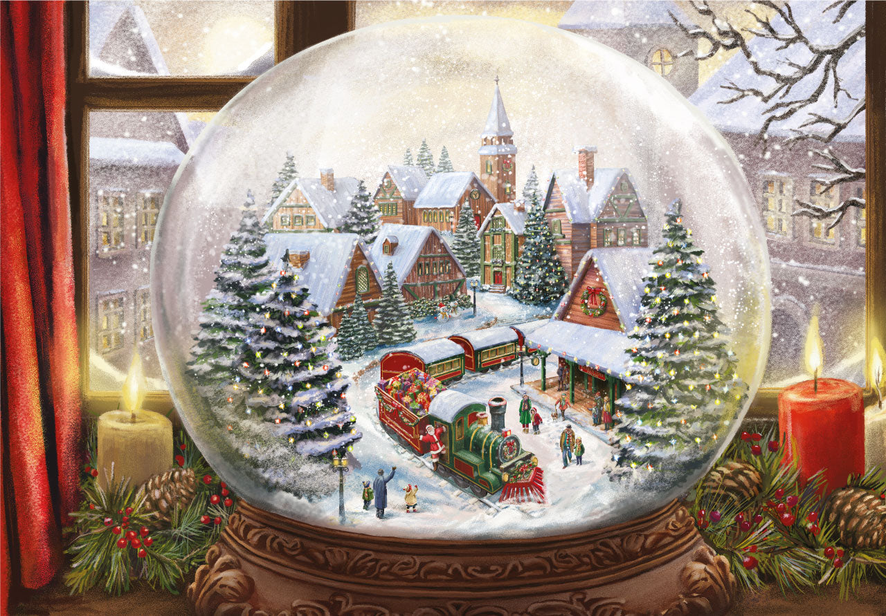 Wintry Town Snow Globe