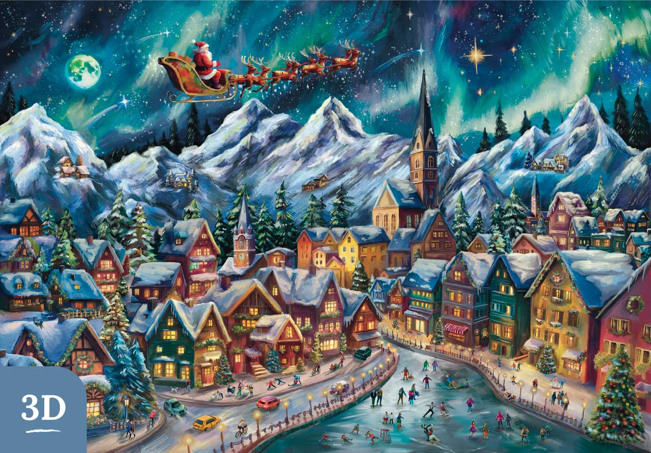 Mountain Town Christmas Eve | Heritage 3D Series – Mosaic Puzzles