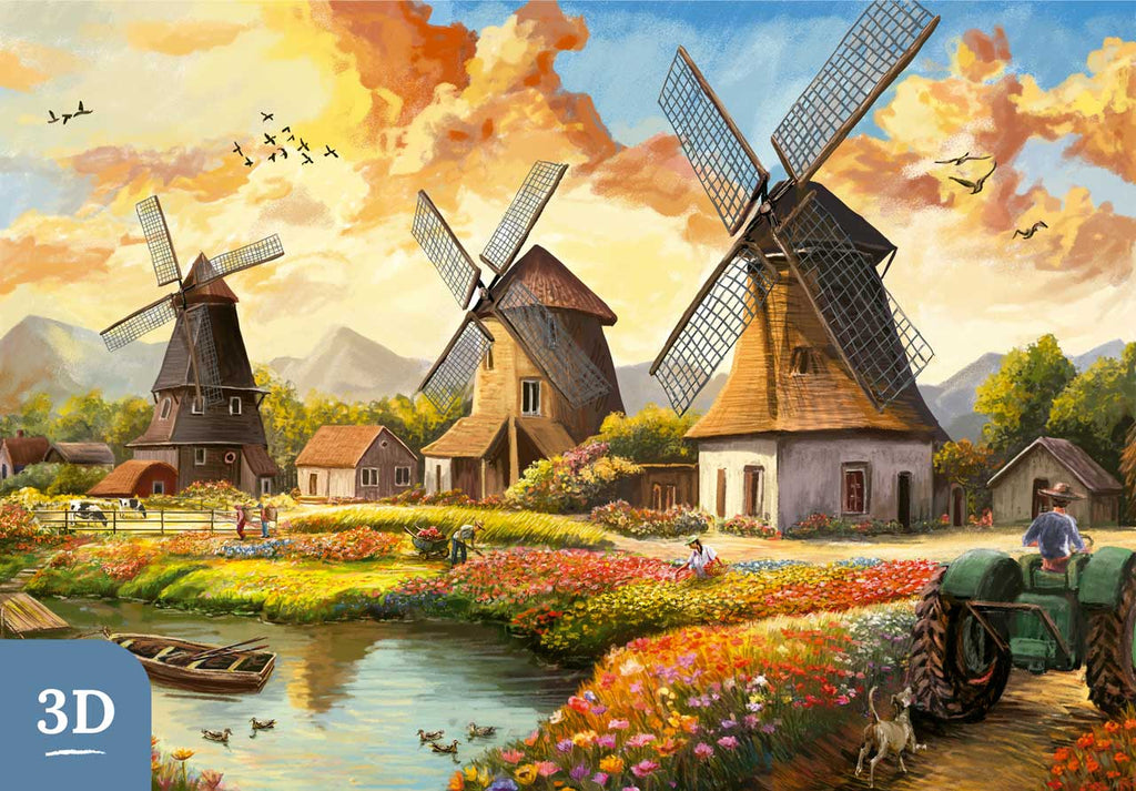 windmills-at-sunset-3D-
