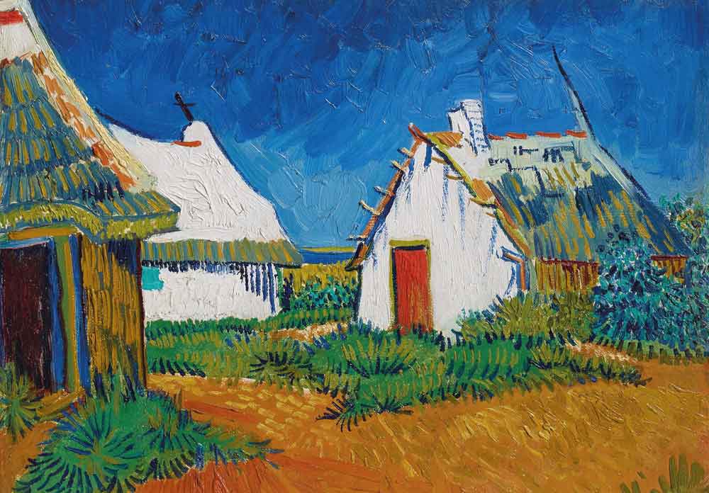 Three White Cottages by Van Gogh