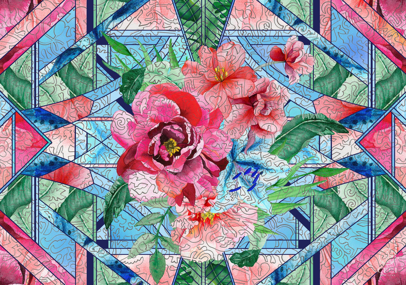 Stained Glass Peony by Ceci New York